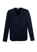 Womens Lily Hi-Lo Blouse - Ink ||SRC=https://cdn.fashionbizapps.nz/honeybee/images/S014LL_Product_Ink_01.jpg