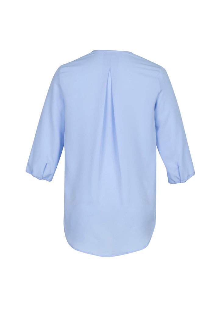Womens Lily Longline Blouse - Ice Blue ||SRC=https://cdn.fashionbizapps.nz/honeybee/products/management/data/images/product/725x1026/S015LT_IceBlue_B_M9lAECR.jpg