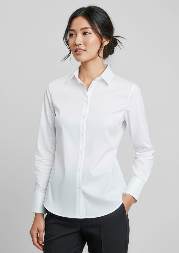 Womens Camden Long Sleeve Shirt ||SRC=https://cdn.fashionbizapps.nz/honeybee/images/S016LL_Talent_White_01_AOzpL8i.jpg