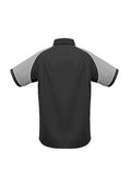 Mens Nitro Short Sleeve Shirt - Black/Grey/White ||SRC=https://cdn.fashionbizapps.nz/honeybee/images/S10112_bProduct_Black_Grey_White_02_GdOKveu.jpg