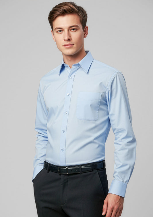 Mens Base Long Sleeve Shirt ||SRC=https://cdn.fashionbizapps.nz/honeybee/images/S10510_Talent_Blue_01_bgN0H2x.jpg