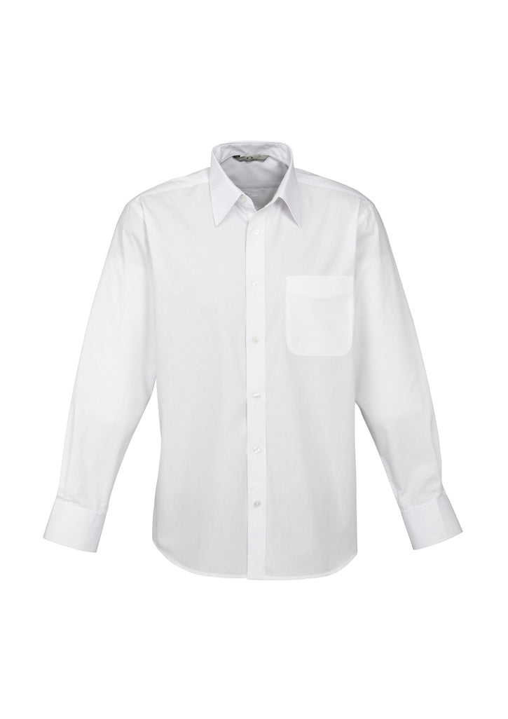 Mens Base Long Sleeve Shirt - White ||SRC=https://cdn.fashionbizapps.nz/honeybee/images/S10510_bProduct_White_01_llIAUys.jpg