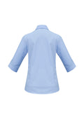 Womens Base 3/4 Sleeve Shirt - Blue ||SRC=https://cdn.fashionbizapps.nz/honeybee/images/S10521_bProduct_Blue_02_IEIzSmo.jpg