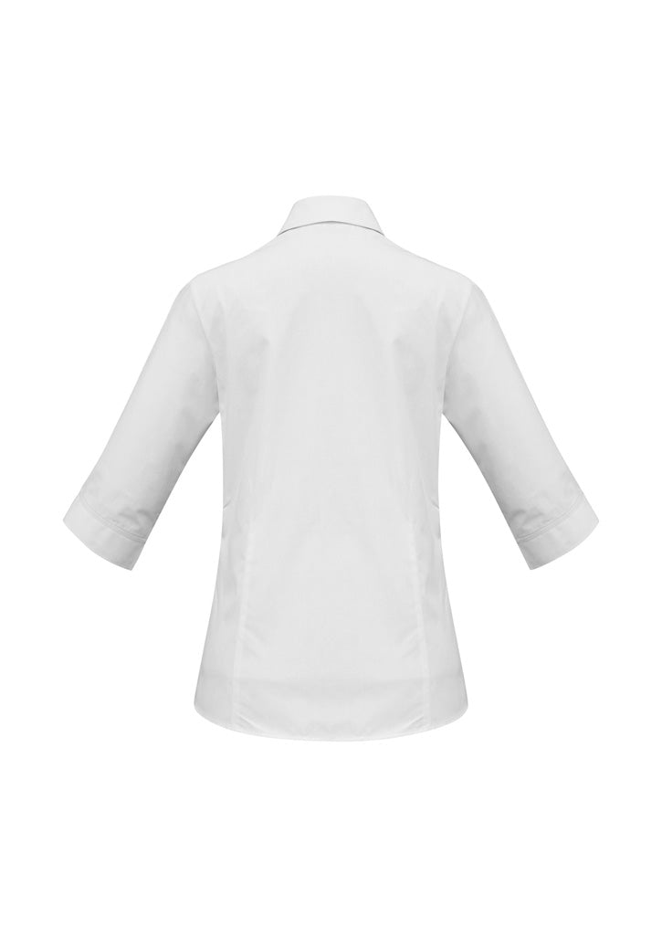 Womens Base 3/4 Sleeve Shirt - White ||SRC=https://cdn.fashionbizapps.nz/honeybee/images/S10521_bProduct_White_02_DmfsN74.jpg