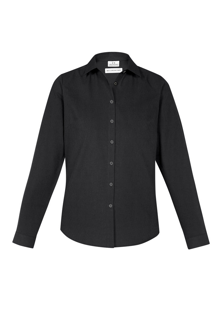 Womens Memphis Long Sleeve Shirt - Black ||SRC=https://cdn.fashionbizapps.nz/honeybee/images/S127LL_bProduct_Black_01_oK9B69l.jpg