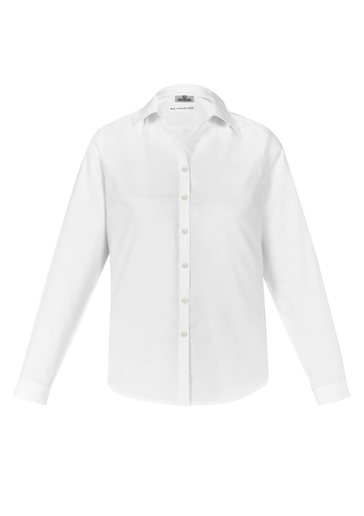 Womens Memphis Long Sleeve Shirt - White ||SRC=https://cdn.fashionbizapps.nz/honeybee/images/S127LL_bProduct_White_01_3AiVYLN.jpg