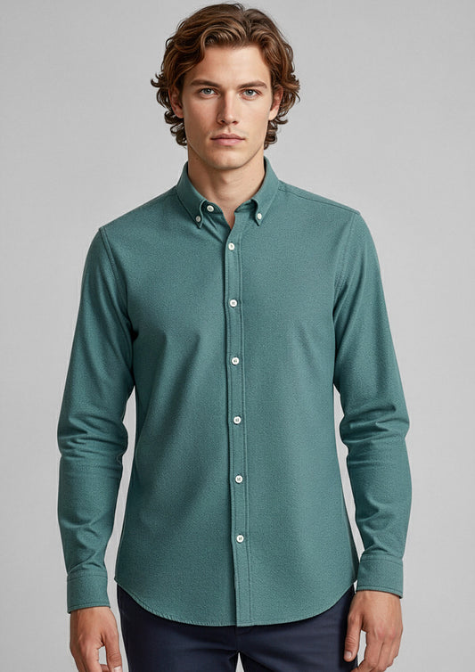 Mens Memphis Long Sleeve Shirt ||SRC=https://cdn.fashionbizapps.nz/honeybee/images/S127ML_Talent_JasperGreen_01.jpg