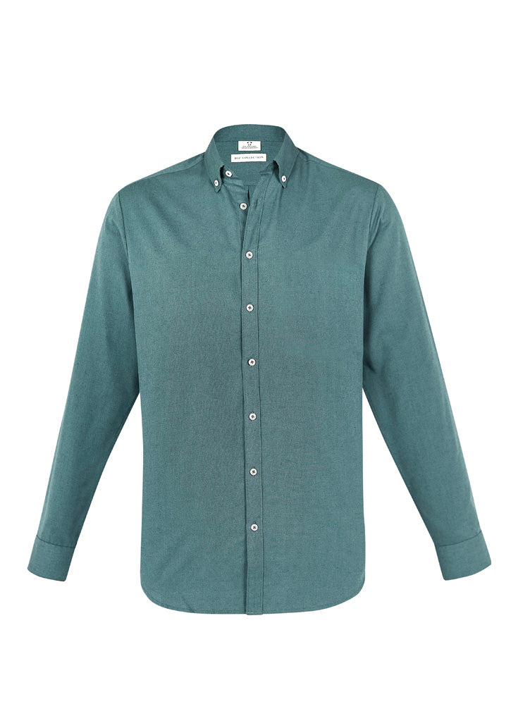 Mens Memphis Long Sleeve Shirt - Jasper Green ||SRC=https://cdn.fashionbizapps.nz/honeybee/images/S127ML_bProduct_JasperGreen_01_iWUoZ90.jpg