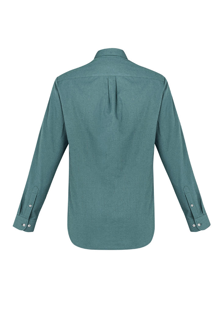 Mens Memphis Long Sleeve Shirt - Jasper Green ||SRC=https://cdn.fashionbizapps.nz/honeybee/images/S127ML_bProduct_JasperGreen_02_5431aKh.jpg