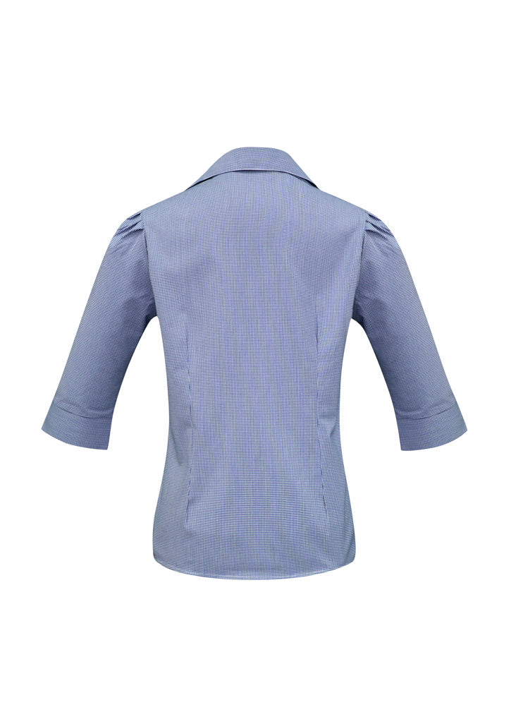 Womens Edge 3/4 Sleeve Shirt - Blue ||SRC=https://cdn.fashionbizapps.nz/honeybee/images/S267LT_bProduct_Blue_02_RTFsC22.jpg