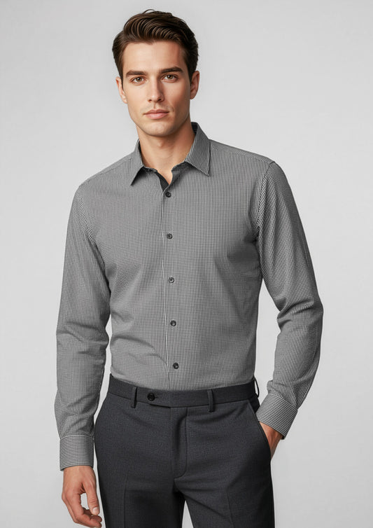Mens Edge Long Sleeve Shirt ||SRC=https://cdn.fashionbizapps.nz/honeybee/images/S267ML_Talent_Black_01_R_47cqpLy.jpg