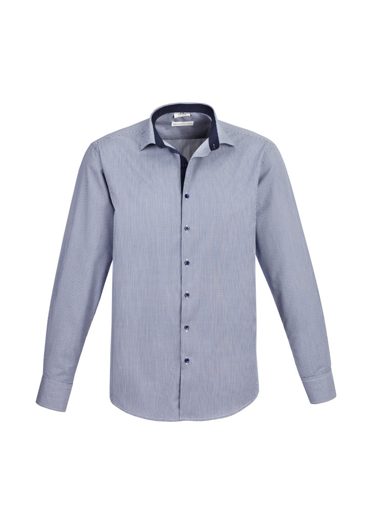 Mens Edge Long Sleeve Shirt - Blue ||SRC=https://cdn.fashionbizapps.nz/honeybee/images/S267ML_bProduct_Blue_01_2MP4evy.jpg
