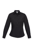 Womens Bondi Long Sleeve Shirt - Black ||SRC=https://cdn.fashionbizapps.nz/honeybee/images/S306LL_bProduct_Black_01_j9LpzaV.jpg