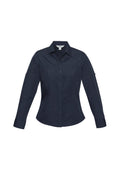 Womens Bondi Long Sleeve Shirt - Navy ||SRC=https://cdn.fashionbizapps.nz/honeybee/images/S306LL_bProduct_Navy_01_hfnj0a6.jpg
