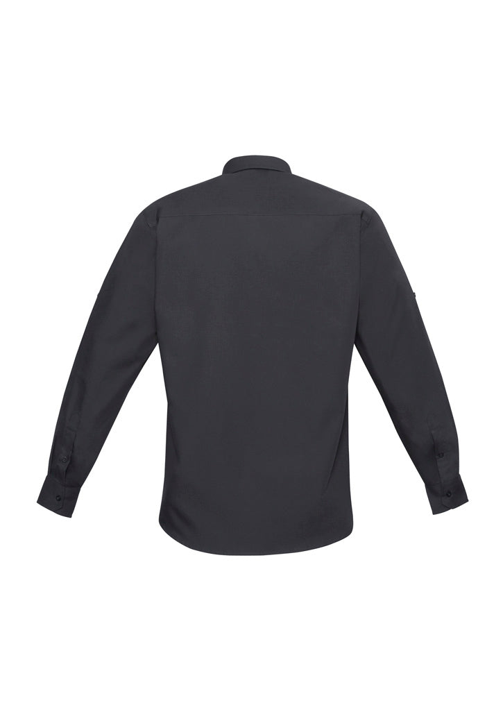 Mens Bondi Long Sleeve Shirt - Charcoal ||SRC=https://cdn.fashionbizapps.nz/honeybee/images/S306ML_bProduct_Charcoal_02_3y7XANy.jpg