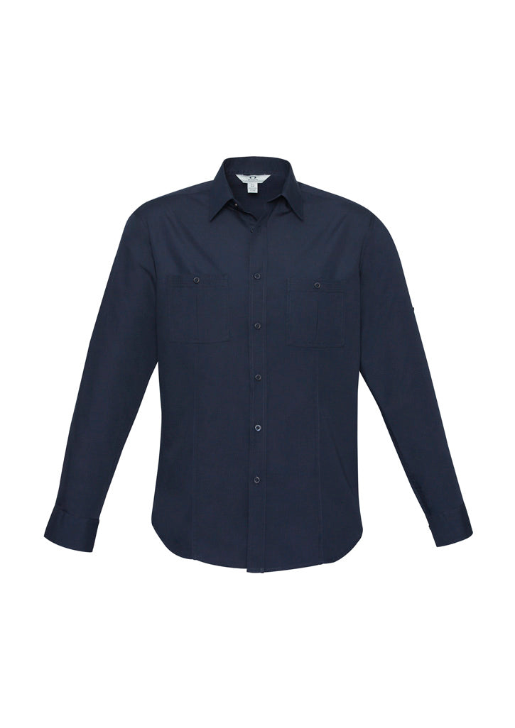 Mens Bondi Long Sleeve Shirt - Navy ||SRC=https://cdn.fashionbizapps.nz/honeybee/images/S306ML_bProduct_Navy_01_1zrRsVz.jpg