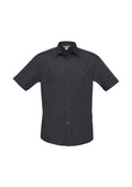 Mens Bondi Short Sleeve Shirt - Charcoal ||SRC=https://cdn.fashionbizapps.nz/honeybee/images/S306MS_bProduct_Charcoal_01_qVaLl8X.jpg