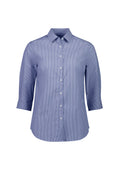 Womens Conran 3/4 Sleeve Shirt - French Blue/White ||SRC=https://cdn.fashionbizapps.nz/honeybee/images/S336LT_bProduct_FrenchBlue_White_01_iKPbg6m.jpg