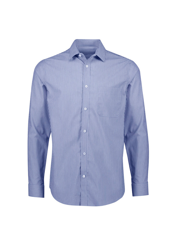Mens Conran Classic Long Sleeve Shirt - French Blue/White ||SRC=https://cdn.fashionbizapps.nz/honeybee/images/S336ML_bProduct_FrenchBlue_White_01_ikUEl1s.jpg