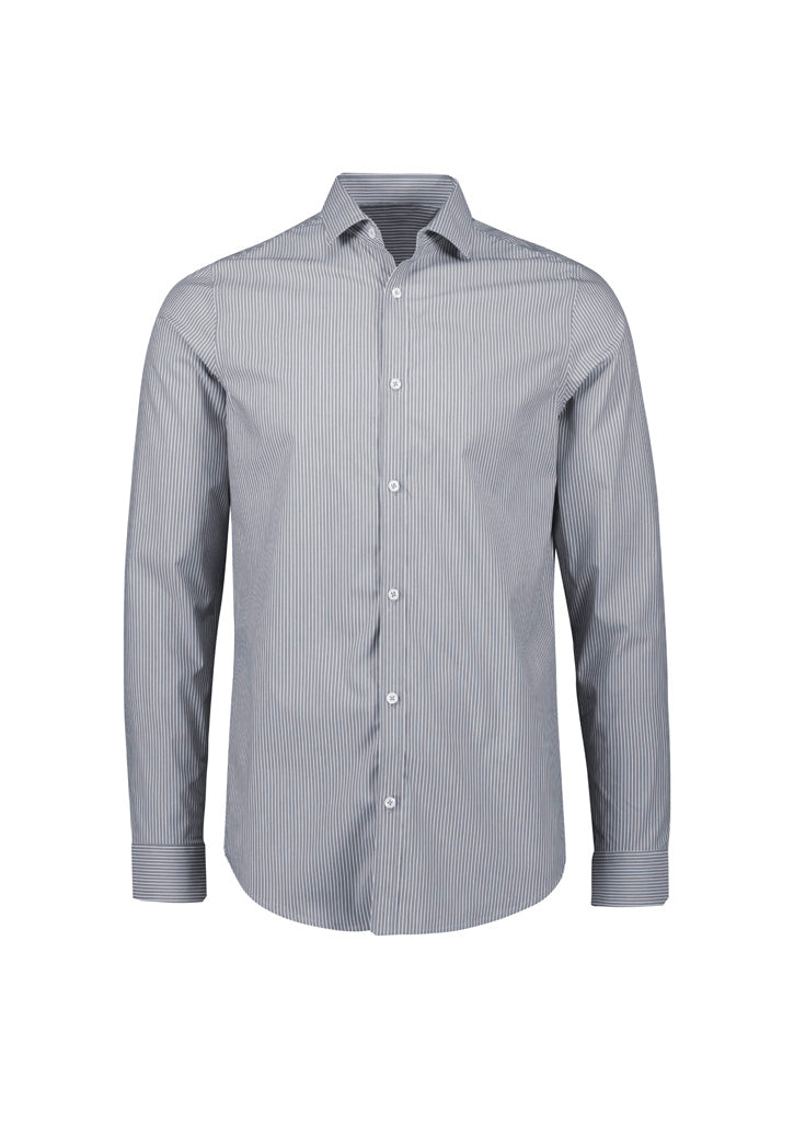 Mens Conran Tailored Long Sleeve Shirt - Slate/White ||SRC=https://cdn.fashionbizapps.nz/honeybee/images/S337ML_bProduct_Slate_White_01_MdT26aJ.jpg
