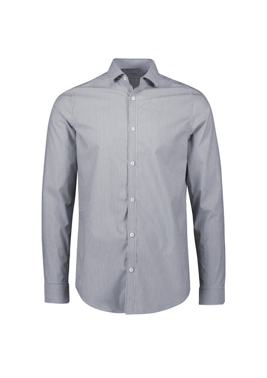 Mens Conran Tailored Long Sleeve Shirt ||SRC=https://cdn.fashionbizapps.nz/honeybee/images/S337ML_bProduct_Slate_White_01_jrtwWrp.jpg