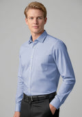 Mens Bristol Classic Long Sleeve Shirt ||SRC=https://cdn.fashionbizapps.nz/honeybee/images/S338ML_Talent_White_Navy_01_U11tRYW.jpg