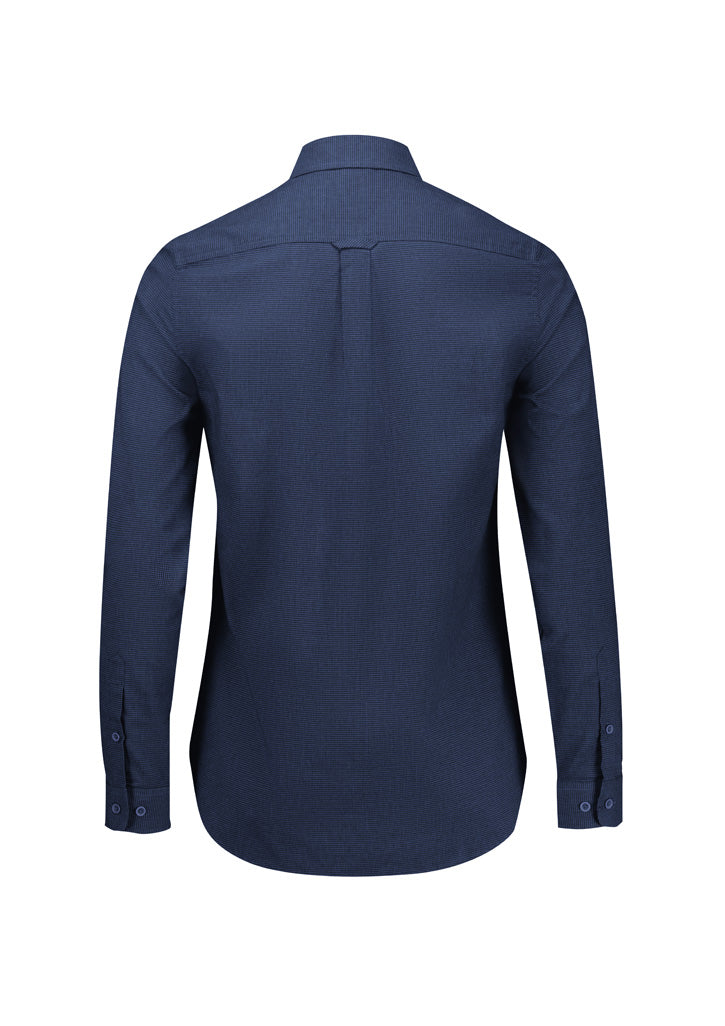 Womens Soul Long Sleeve Shirt - Navy ||SRC=https://cdn.fashionbizapps.nz/honeybee/images/S421LL_Product_Navy_02.jpg