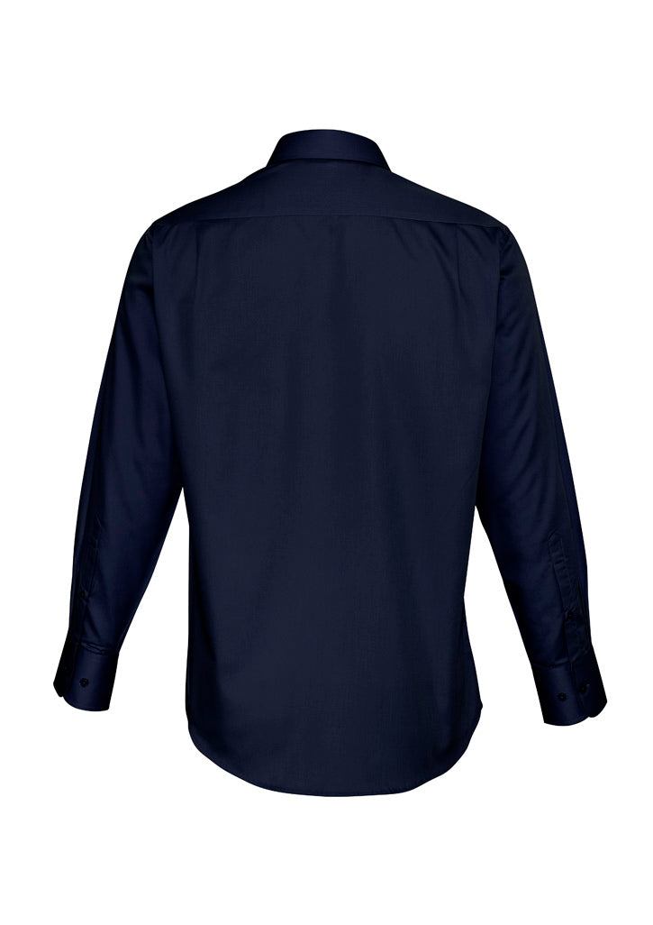 Mens Dalton Long Sleeve Shirt - Navy ||SRC=https://cdn.fashionbizapps.nz/honeybee/images/S522ML_Product_Navy_02.jpg