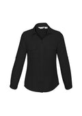 Womens Madison Long Sleeve Shirt - Black ||SRC=https://cdn.fashionbizapps.nz/honeybee/images/S626LL_bProduct_Black_01_SH6dbsM.jpg