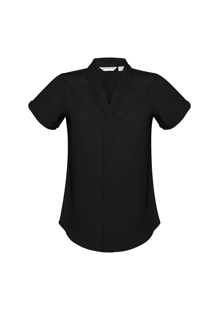 Womens Madison Short Sleeve Shirt - Black ||SRC=https://cdn.fashionbizapps.nz/honeybee/images/S628LS_bProduct_Black_01_THOR4Ah.jpg