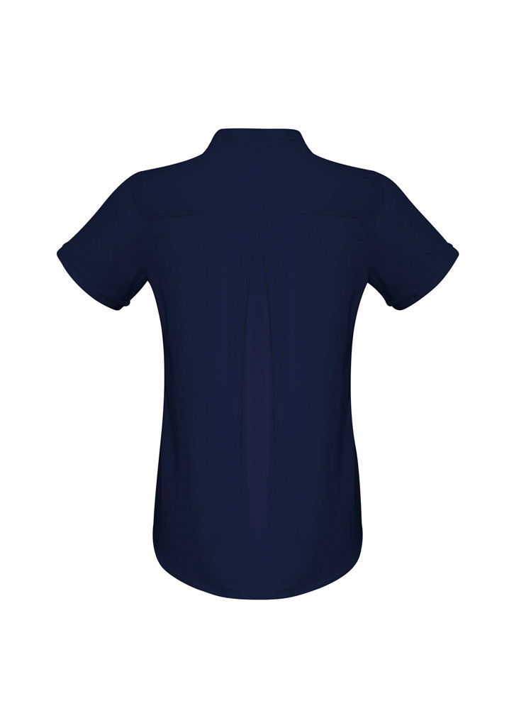 Womens Madison Short Sleeve Shirt - Midnight Blue ||SRC=https://cdn.fashionbizapps.nz/honeybee/images/S628LS_bProduct_MidnightBlue_02_dxKvY0h.jpg