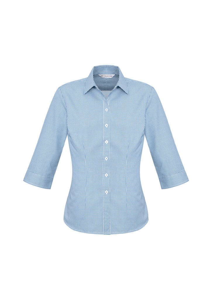 Womens Ellison 3/4 Sleeve Shirt - Blue ||SRC=https://cdn.fashionbizapps.nz/honeybee/images/S716LT_bProduct_Blue_01_OINErHk.jpg