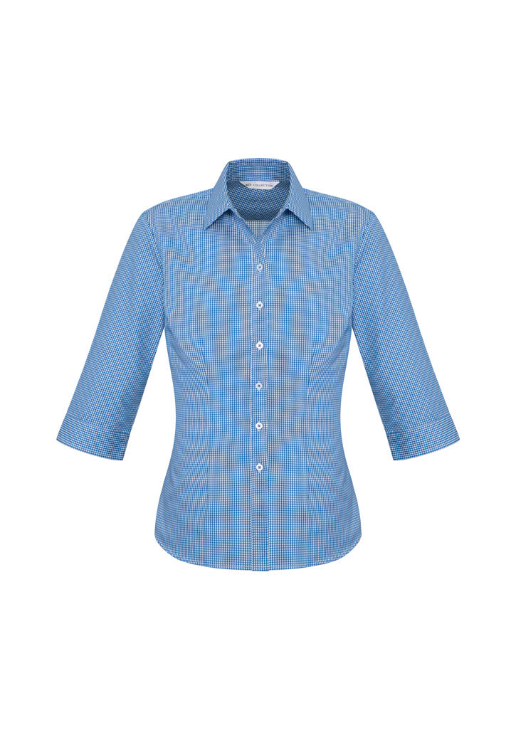 Womens Ellison 3/4 Sleeve Shirt - French Blue ||SRC=https://cdn.fashionbizapps.nz/honeybee/images/S716LT_bProduct_FrenchBlue_01_HMnrCV9.jpg