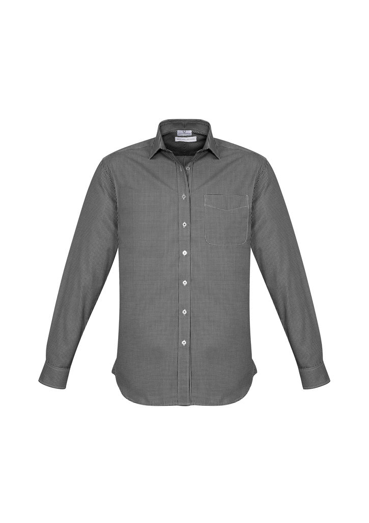 Mens Ellison Long Sleeve Shirt - Black ||SRC=https://cdn.fashionbizapps.nz/honeybee/images/S716ML_bProduct_Black_01_X4K3cMR.jpg