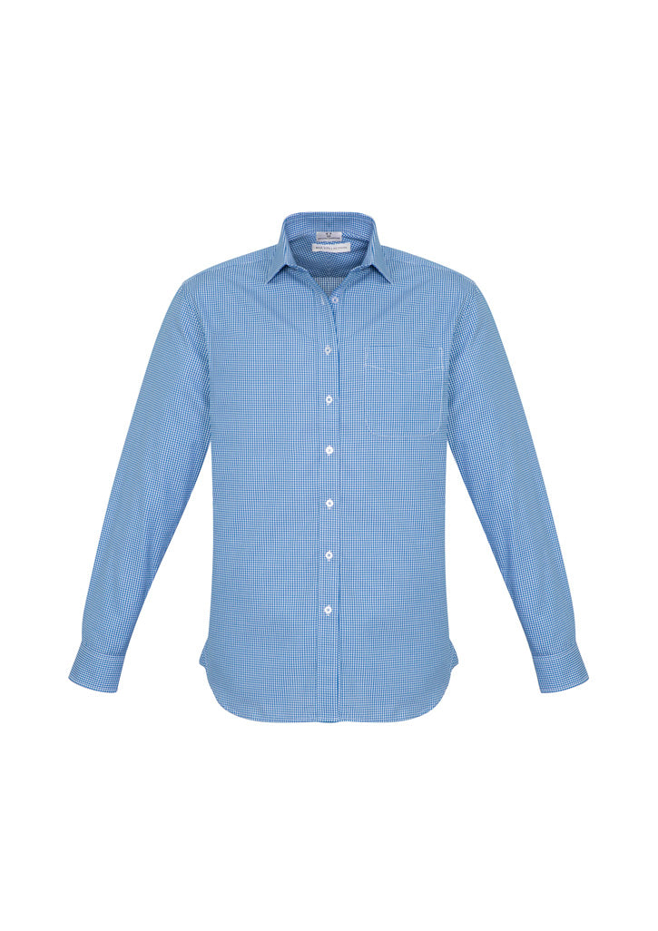 Mens Ellison Long Sleeve Shirt - French Blue ||SRC=https://cdn.fashionbizapps.nz/honeybee/images/S716ML_bProduct_FrenchBlue_01_wgYBty2.jpg