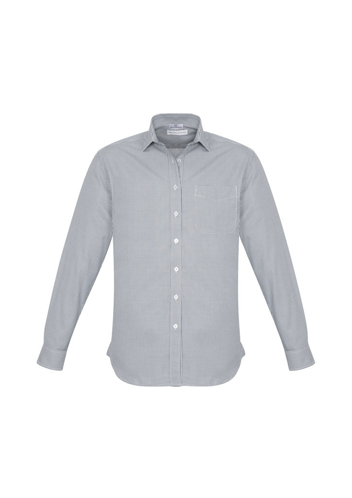 Mens Ellison Long Sleeve Shirt - Silver ||SRC=https://cdn.fashionbizapps.nz/honeybee/images/S716ML_bProduct_Silver_01_9E2370W.jpg