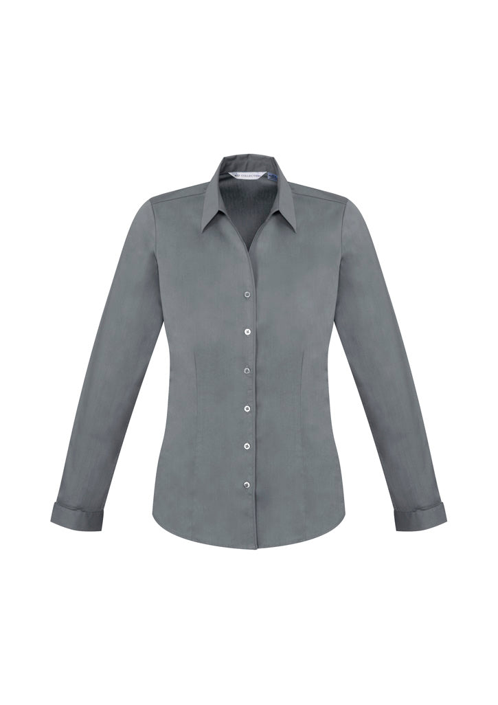 Womens Monaco Long Sleeve Shirt - Platinum ||SRC=https://cdn.fashionbizapps.nz/honeybee/images/S770LL_bProduct_Platinum_01_6Ms0xBt.jpg