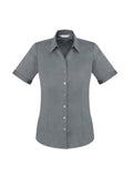 Womens Monaco Short Sleeve Shirt - Platinum ||SRC=https://cdn.fashionbizapps.nz/honeybee/images/S770LS_bProduct_Platinum_01_bLwGKAD.jpg