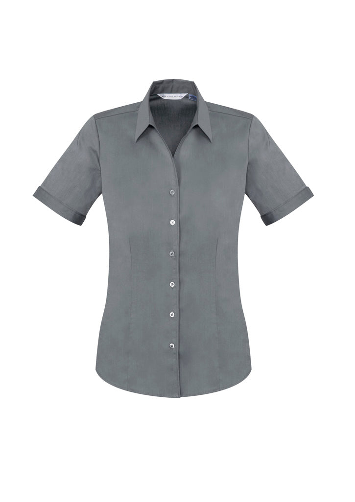 Womens Monaco Short Sleeve Shirt - Platinum ||SRC=https://cdn.fashionbizapps.nz/honeybee/images/S770LS_bProduct_Platinum_01_bLwGKAD.jpg