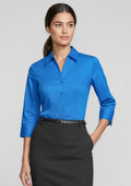 Womens Monaco 3/4 Sleeve Shirt ||SRC=https://cdn.fashionbizapps.nz/honeybee/images/S770LT_Talent_ElectricBlue_01_txjUvDO.jpg
