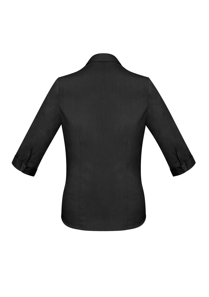Womens Monaco 3/4 Sleeve Shirt - Black ||SRC=https://cdn.fashionbizapps.nz/honeybee/images/S770LT_bProduct_Black_02_YoxAtrZ.jpg