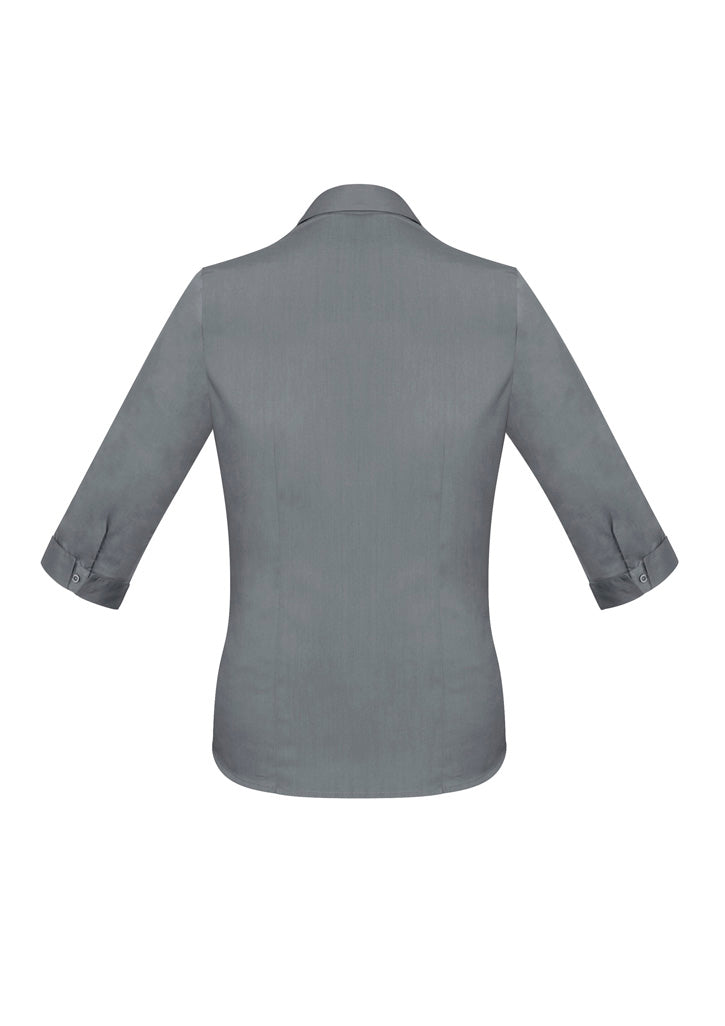 Womens Monaco 3/4 Sleeve Shirt - Platinum ||SRC=https://cdn.fashionbizapps.nz/honeybee/images/S770LT_bProduct_Platinum_02_gGjjBB1.jpg