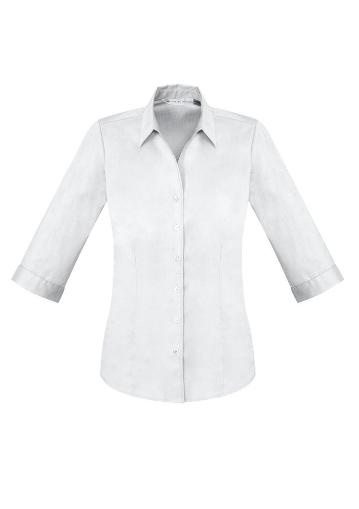 Womens Monaco 3/4 Sleeve Shirt - White ||SRC=https://cdn.fashionbizapps.nz/honeybee/images/S770LT_bProduct_White_01_bvyTuBd.jpg