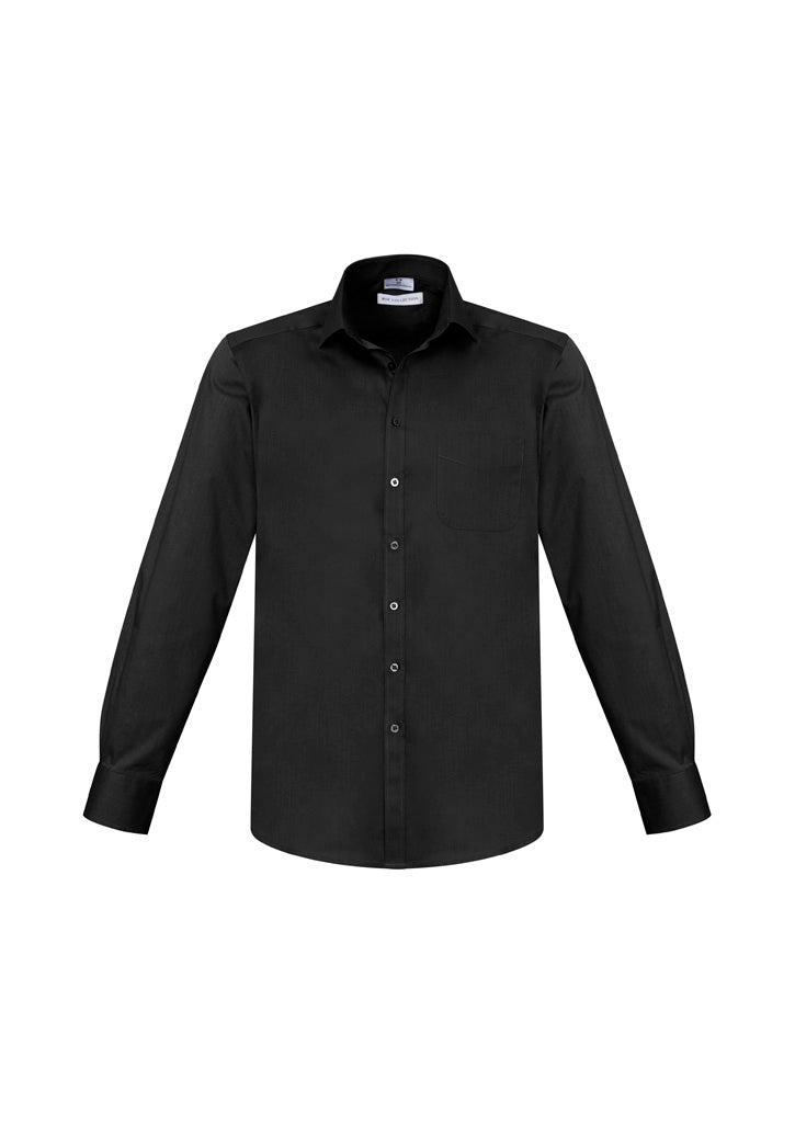 Mens Monaco Long Sleeve Shirt - Black ||SRC=https://cdn.fashionbizapps.nz/honeybee/images/S770ML_bProduct_Black_01_ILGZs8e.jpg