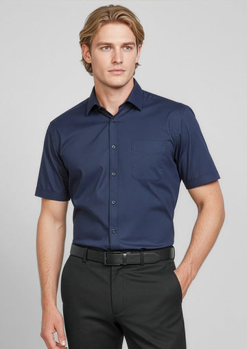 Mens Monaco Short Sleeve Shirt ||SRC=https://cdn.fashionbizapps.nz/honeybee/images/S770MS_Talent_Ink_01.jpg