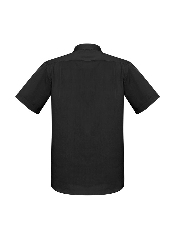 Mens Monaco Short Sleeve Shirt - Black ||SRC=https://cdn.fashionbizapps.nz/honeybee/images/S770MS_bProduct_Black_02_XJBhSFA.jpg
