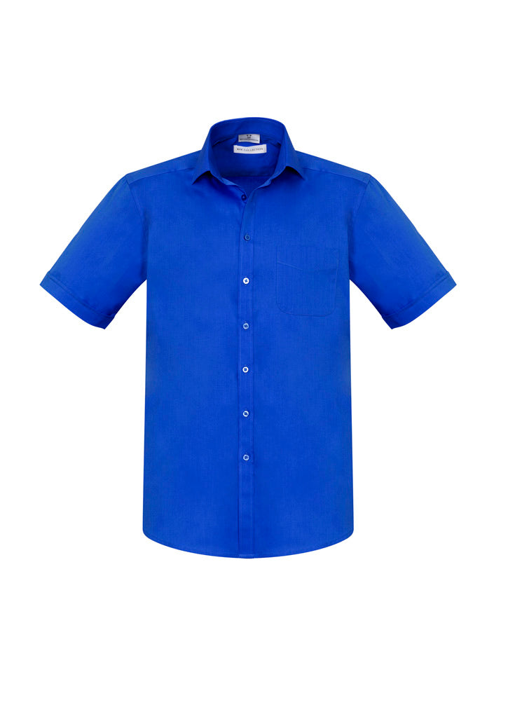 Mens Monaco Short Sleeve Shirt - Electric Blue ||SRC=https://cdn.fashionbizapps.nz/honeybee/images/S770MS_bProduct_ElectricBlue_01_BYDLsTK.jpg