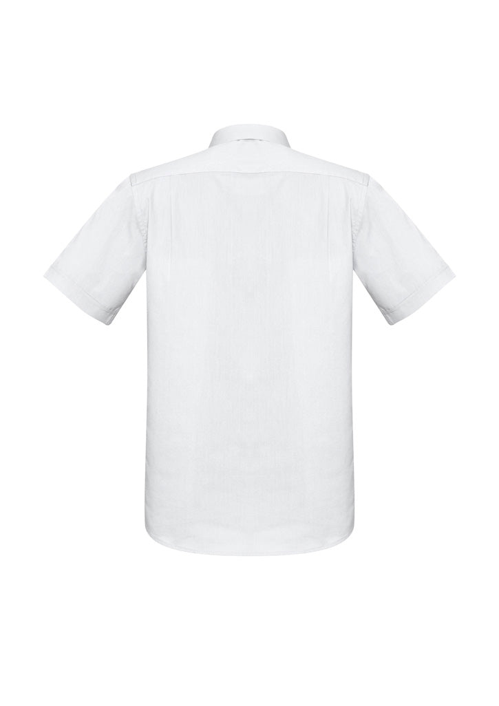 Mens Monaco Short Sleeve Shirt - White ||SRC=https://cdn.fashionbizapps.nz/honeybee/images/S770MS_bProduct_White_02_mx6eTId.jpg