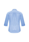 Womens Euro 3/4 Sleeve Shirt - Blue ||SRC=https://cdn.fashionbizapps.nz/honeybee/images/S812LT_bProduct_Blue_02_cktXc79.jpg