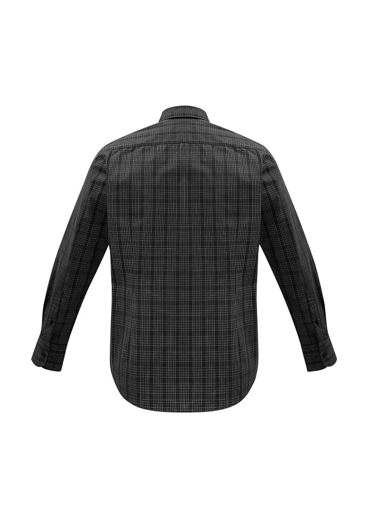 Mens Harper Long Sleeve Shirt - Black/Silver ||SRC=https://cdn.fashionbizapps.nz/honeybee/images/S820ML_bProduct_Black_Silver_02_hQj3tKo.jpg